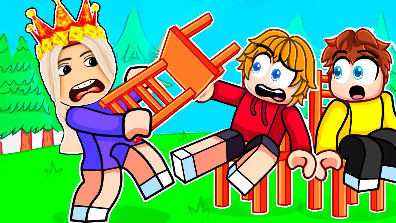 Жёсткая битва за стулья в ROBLOX 😅игра цветные стулья роблокс ( бабушка Шошо игры ) смотреть онлайн