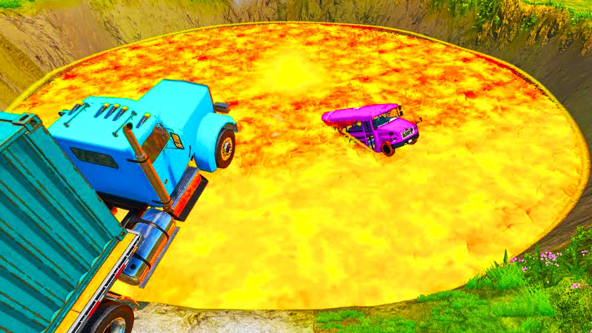 АВТОМОБИЛИ VS ГИГАНТСКОГО КРАТЕРА 😱|BeamNG.Drive|Бемиджи Драйв смотреть онлайн