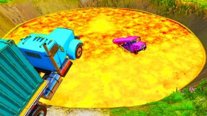 АВТОМОБИЛИ VS ГИГАНТСКОГО КРАТЕРА 😱|BeamNG.Drive|Бемиджи Драйв