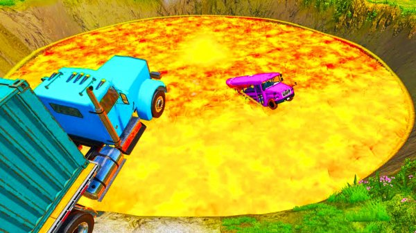 АВТОМОБИЛИ VS ГИГАНТСКОГО КРАТЕРА 😱|BeamNG.Drive|Бемиджи Драйв