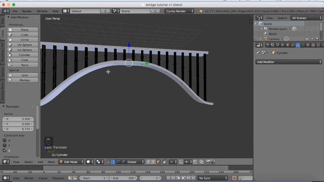 [2.79] How To Make A Curved Bridge in Blender Beginner Tutorial смотреть онлайн
