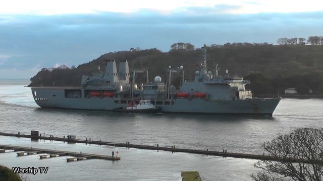 RFA FORT VICTORIA A387 ENTERS DEVONPORT NAVAL BASE AT MOUNT WISE - 15th January 2022 смотреть онлайн
