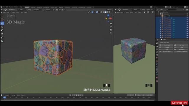 How to use cell fracture in Blender 2.82 смотреть онлайн