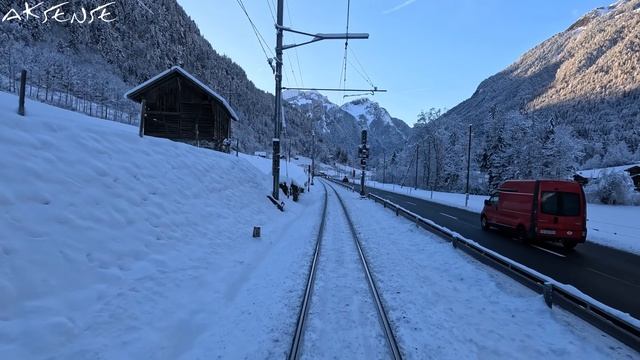 Winter Special Grindelwald To Interlaken, Switzerland | Cab Ride - Train Driver View | 4K 60 Fps
