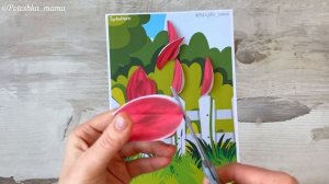 АППЛИКАЦИЯ из БУМАГИ тюльпаны / ПОДЕЛКИ с ДЕТЬМИ своими руками/ Весенние поделки / DIY Paper flowers