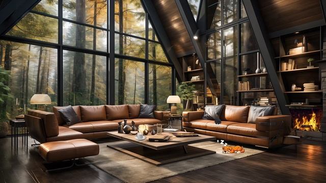 Джазовая музыка для углубленной учебы и продуктивной работы🌧️Атмосфера дождливой лесной хижины🌲 смотреть онлайн