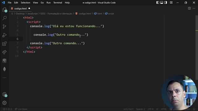 JavaScript Básico ao Avançado - 0202 - Formatação e identação смотреть онлайн