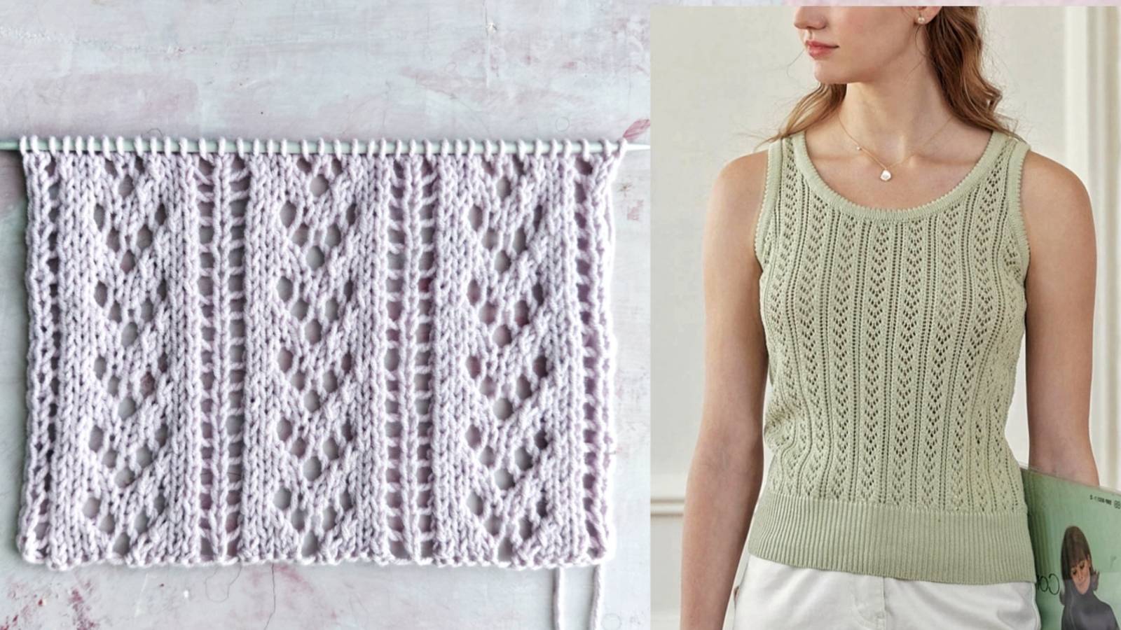 Лёгкий ажурный узор спицами для начинающих и не только смотреть онлайн