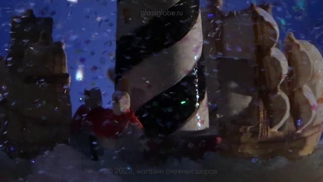 Музыкальный шар с блёстками "Свет маяка". 4K смотреть онлайн