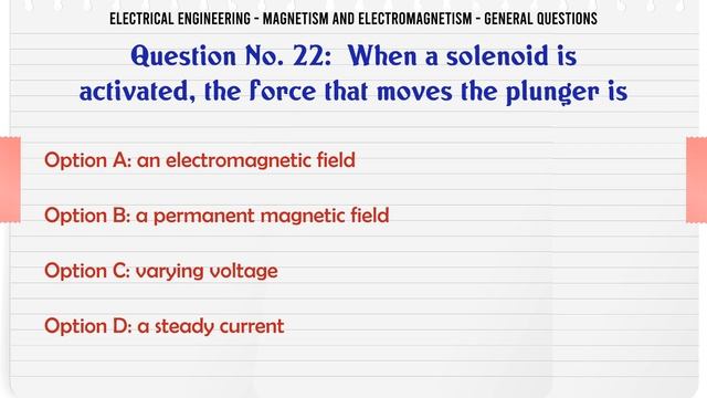 MCQ Questions Magnetism and Electromagnetism - General Questions with Answers смотреть онлайн