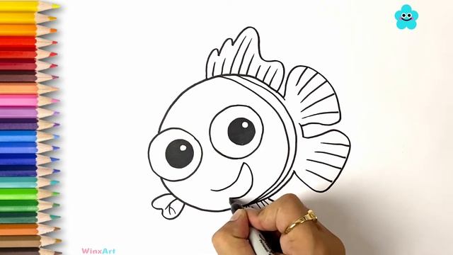 How to Draw Cute Nemo From Finding Nemo | How to Draw a Fish смотреть онлайн