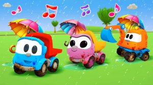 Дождик, хватит лить! ️ Сборник песенок для детей с Грузовичком Левой – машинки поют и играют