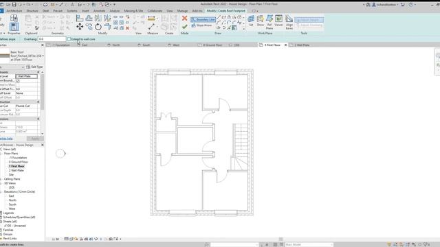 House Design 10 Roof by Footprint Revit Tutorial смотреть онлайн