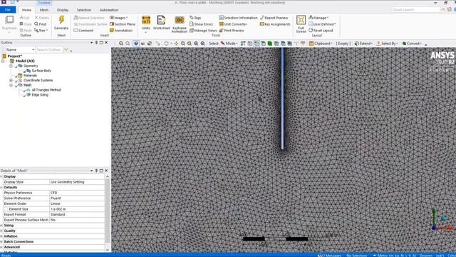 Ansys Simulation setup for flow over a vertical plate at Low Reynolds Number смотреть онлайн