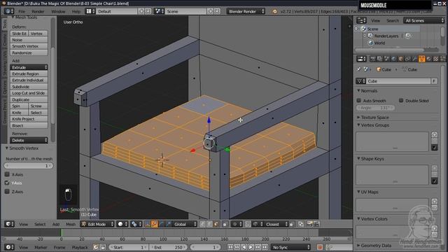 Tutorial Blender 3D: Subdivide, Smooth Vertex & Vertex Group смотреть онлайн