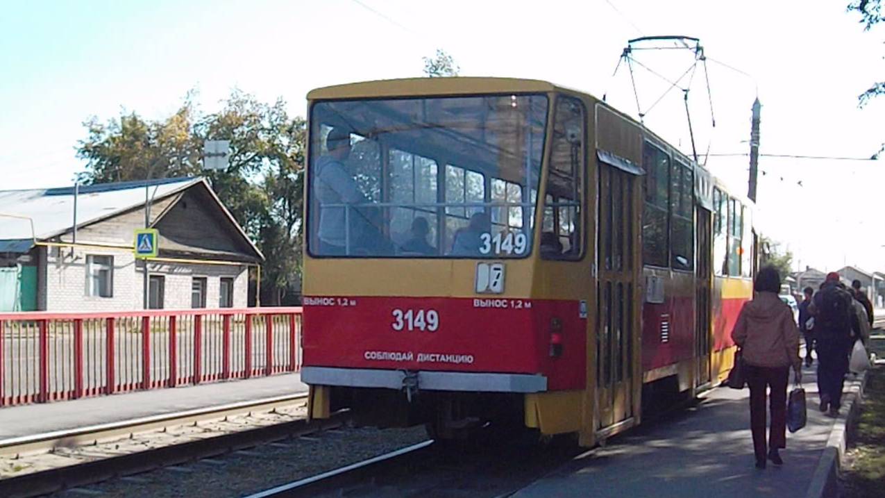 Трамвай Tatra T6B5SU-3149. Покатушки по Барнаулу.