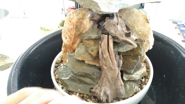 DIY water fountain tabletop how to miniature waterfall 10USD смотреть онлайн