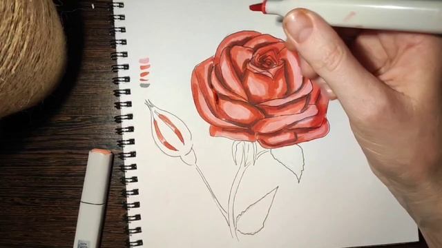 Как нарисовать розу маркерами урок №45 смотреть онлайн