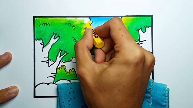 How To Draw Forest Scenery Easy Step By Step |Drawing Forest Scenery For Beginners смотреть онлайн