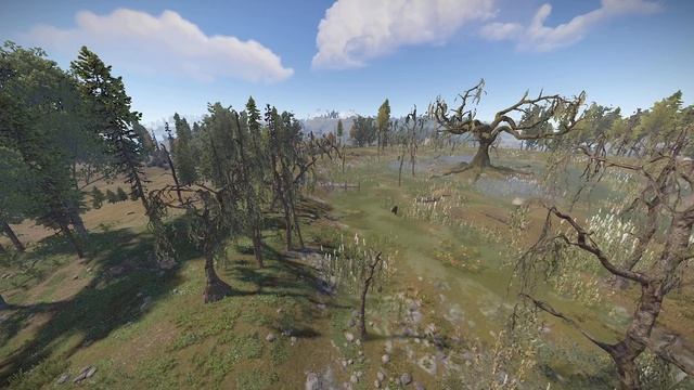 Болото в Rust с медведями, волками и центральным деревом смотреть онлайн
