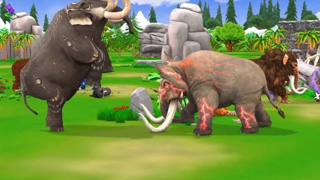 10 Mammoth Elephant Cow vs 10 Zombie Elephants Giant Tiger Fight Cow Baby Saved By Woolly Mammoth смотреть онлайн