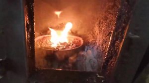 Смесь золы с отработкой для отопления гаража. Экспериментирую...