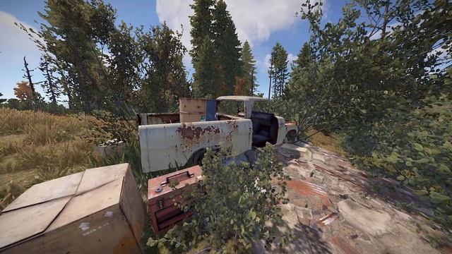 Старый пикап в Rust с бочками и ящиком для инструментов смотреть онлайн