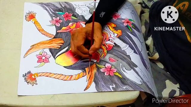 ONI MASK TATTOO FLASH #onimask #tattooflash #tattoodesign смотреть онлайн