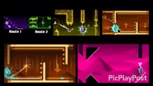 Geometry Dash - Power Trip All the Routes 1 - 5 Comparison