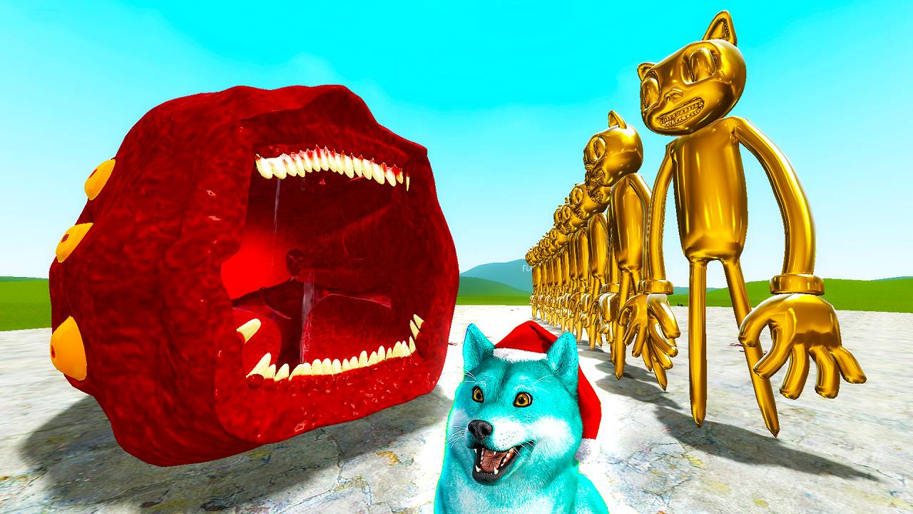 Я прожил 100 дней за поезд пожиратель против семья золотых мультяшных котов в гаррис мод! Garrysmod смотреть онлайн