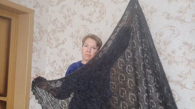 Серые ажурные пуховые платки и паутинки. смотреть онлайн