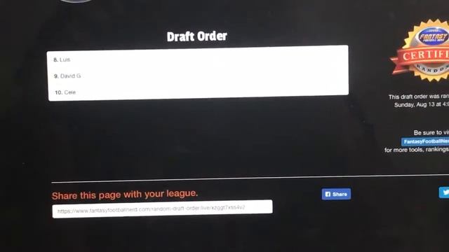 2017 Draft Order