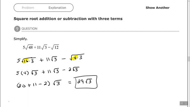 Square Root Addition Or Subtraction With Three Terms