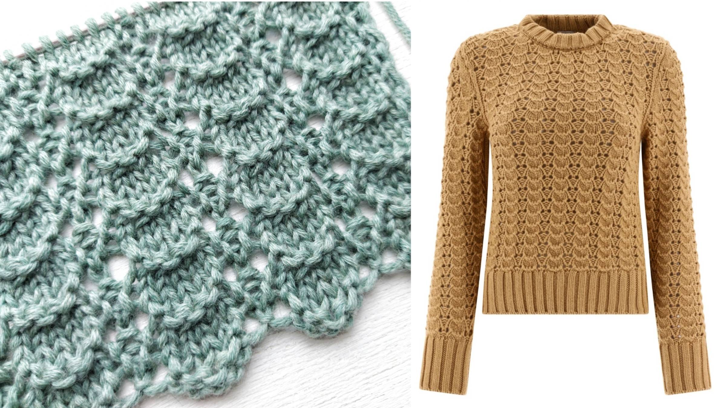 Очень лёгкий ажурный узор для вязания джемпера, топа / Узор для начинающих смотреть онлайн