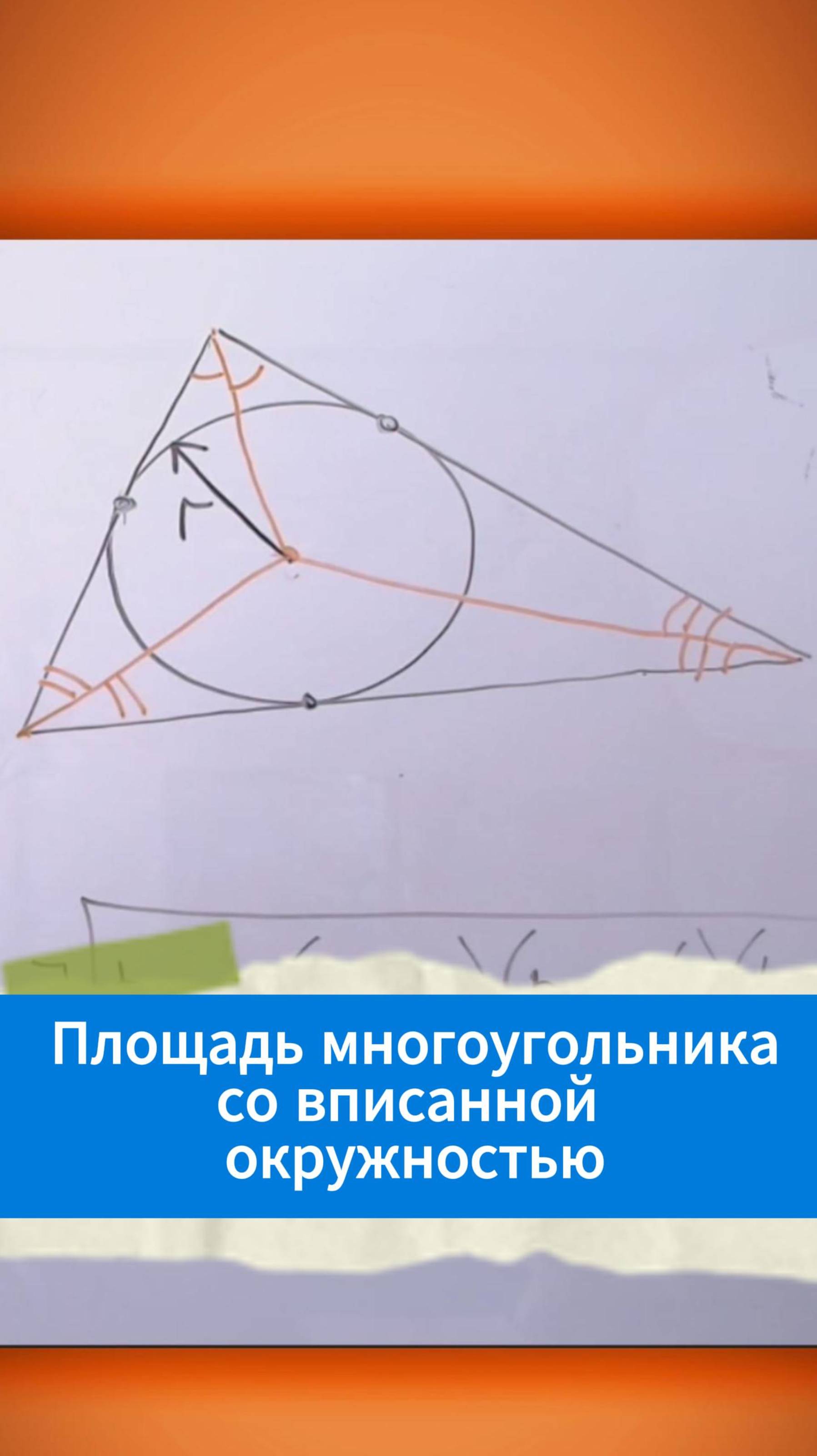 Площадь многоугольника со вписанной окружностью смотреть онлайн