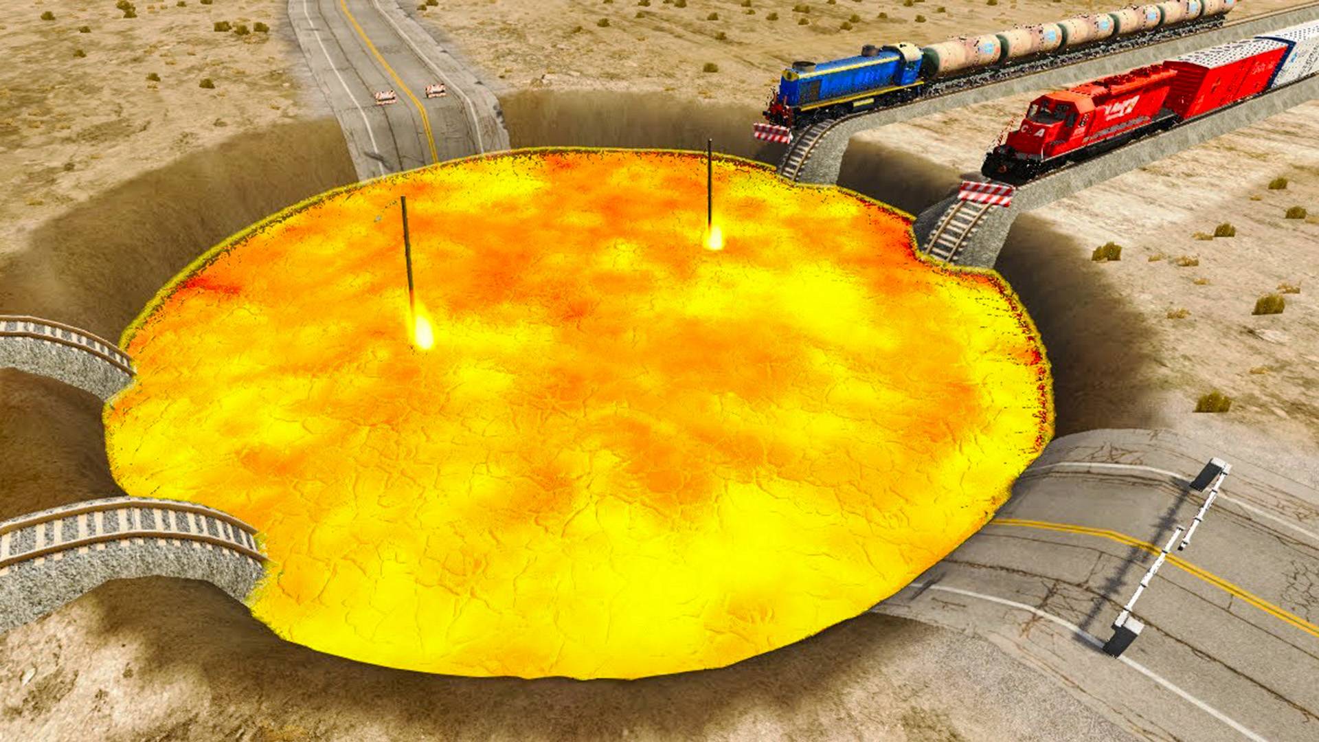 ПОЕЗДА VS ЛАВЫ 😱|BeamNG.Drive|Бемиджи Драйв смотреть онлайн