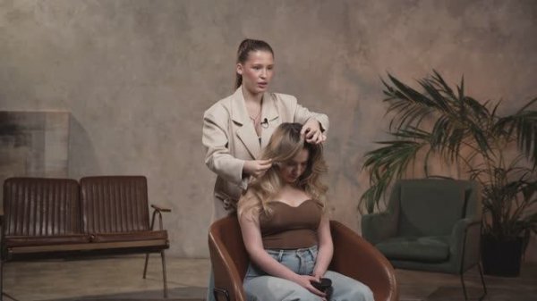 Укладка на фен-стайлер TIMFATO на пористый волос