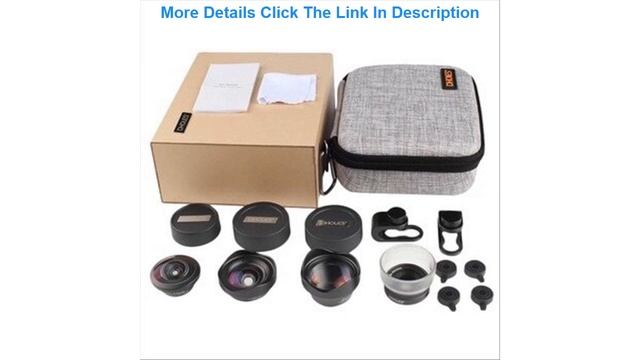 Slide PHOLES 4 In 1 Cell Phone Camera Lens Kit Wide Angle Telephoto Lens Macro Fisheye Lenses For I смотреть онлайн