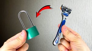 Как ОТКРЫТЬ НАВЕСНОЙ ЗАМОК с помощью ЛЕЗВИЙ для станка Gillette Fusion?!! 100% рабочий метод!