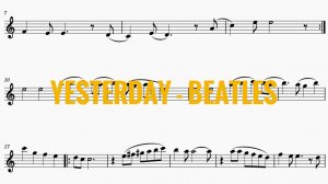 Yesterday Beatles Saxophone Alto Sheet