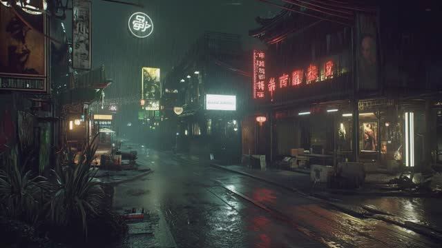Neon Shadows - Cyberpunk Streets in the Rain _ Ambient Sci-Fi Soundscape - 1 Hour смотреть онлайн