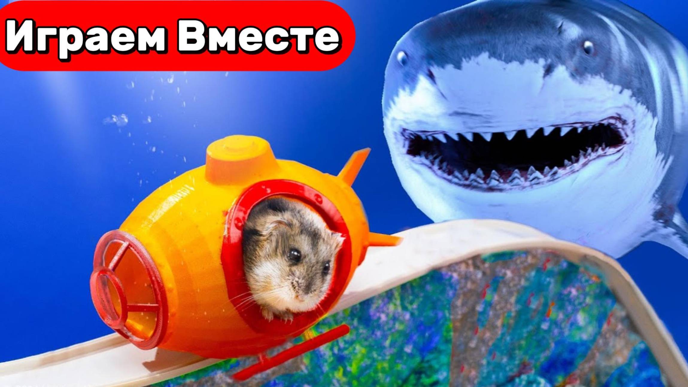 Лабиринт для ХОМЯКА ! Умный Хомяк выбирается из ПОДВОДНОГО ЛАБИРИНТА С АКУЛАМИ ! смотреть онлайн