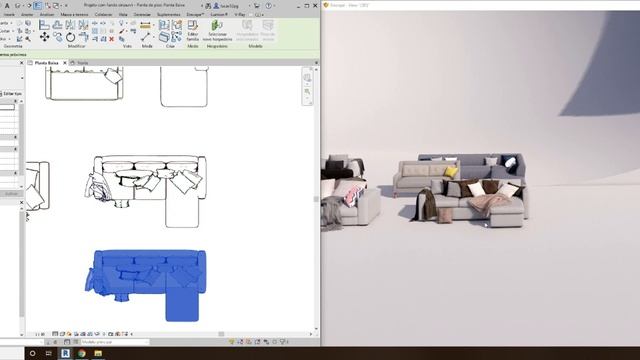 Sofás Revit High Quality 3D model - Revit interior смотреть онлайн