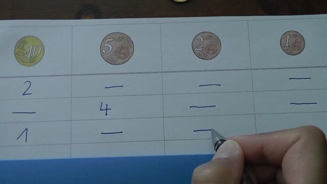 Lernvideo, Geld, Mathe Klasse 1, 20 Cent legen, in Tabelle eintragen смотреть онлайн