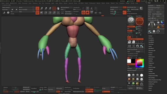 ZBrush 2021.6 Mesh Mask Balloon Brush смотреть онлайн