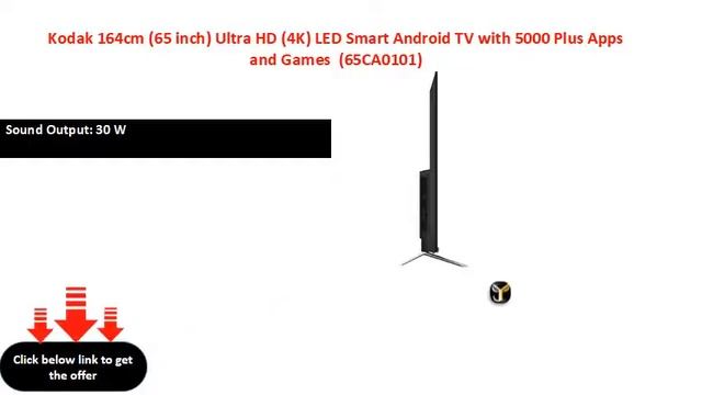 Kodak 164cm 65 inch Ultra HD 4K LED Smart Android TV with 5000 Plus Apps and Games 65CA0101 смотреть онлайн