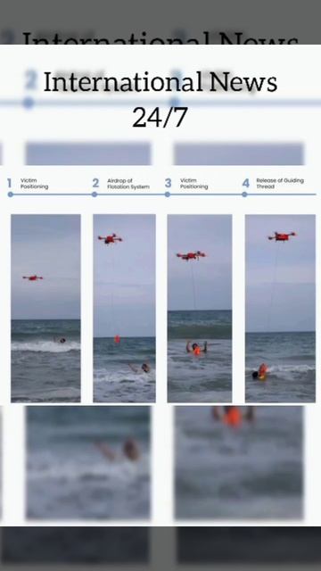 Drone Lifeguard Saves 14-year-old From Drowning On A Spanish Beach  #shorts #drone