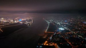 Ночная панорама городов Хэйхэ и Благовещенска