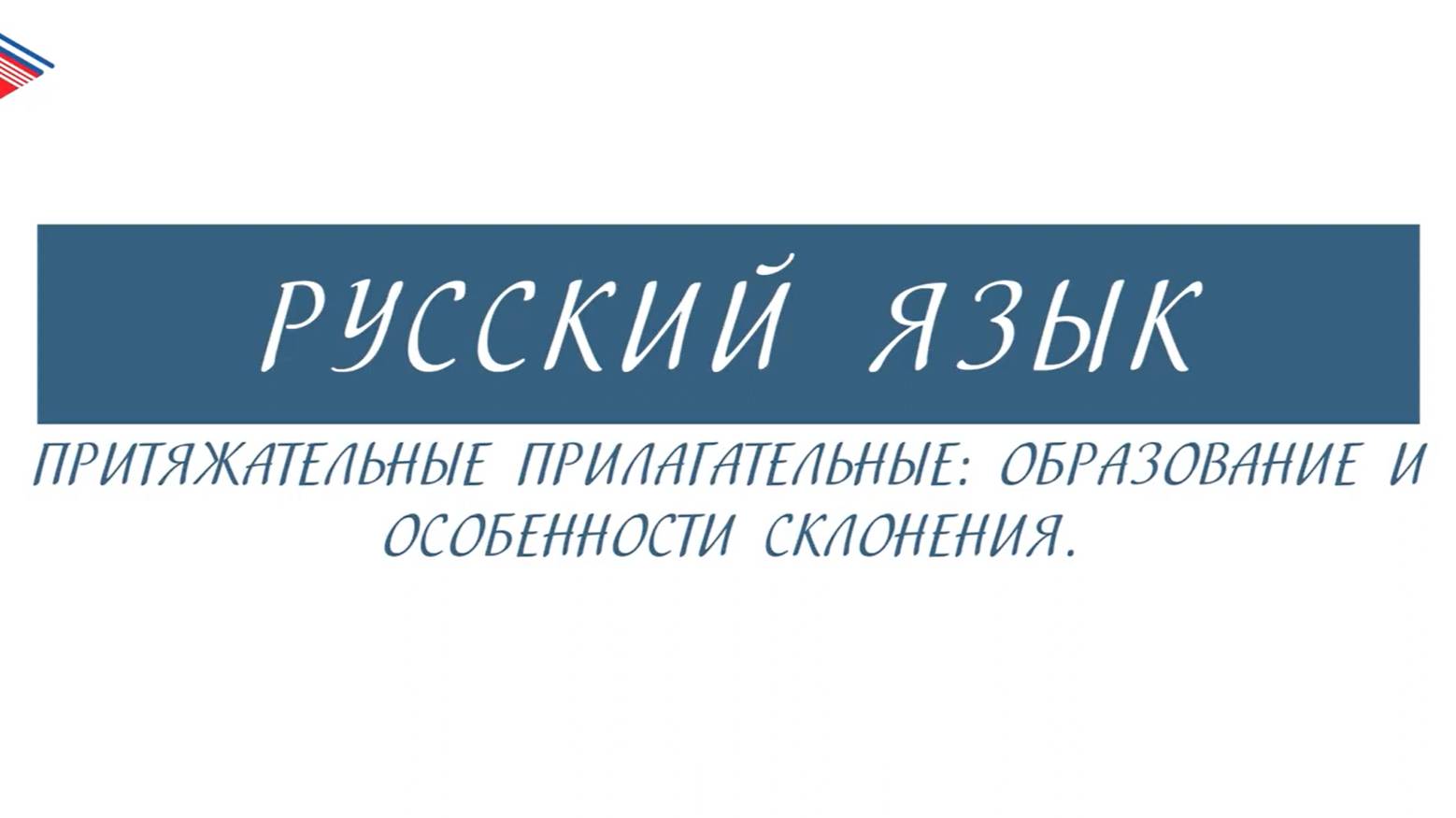 6 класс - Русский язык - Притяжательные прилагательные образование и особенности склонения смотреть онлайн