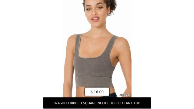 WASHED RIBBED SQUARE NECK CROPPED TANK TOP смотреть онлайн
